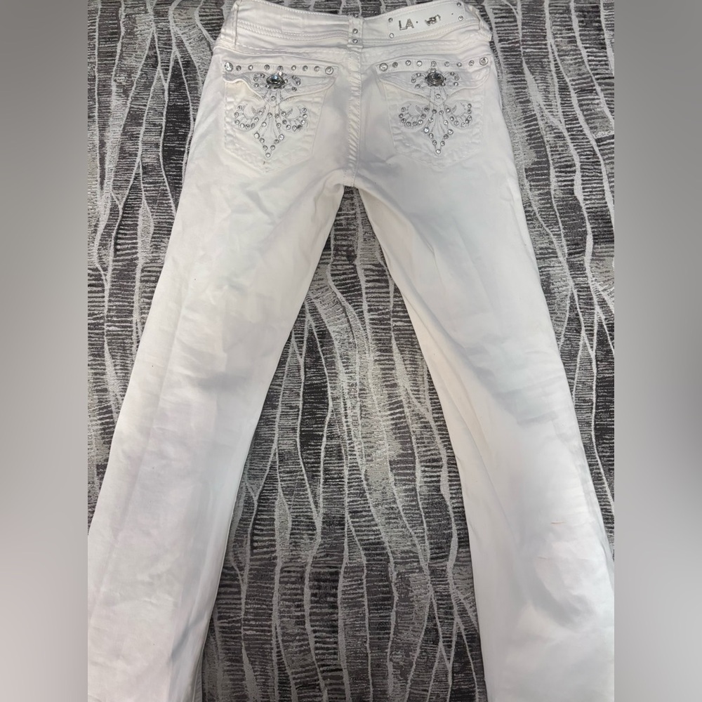 Women's White Embellished Jeans